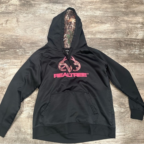 Realtree Tops - Realtree Black Hoodie with Pink‎ Graphic